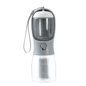 Dog Water Cup Drinking Food Garbage Bag Three-in-one Portable Small Multi-functional Pet Cups Pets Supplies (Option: 300ml Garbage Bag-Twilight Gray)